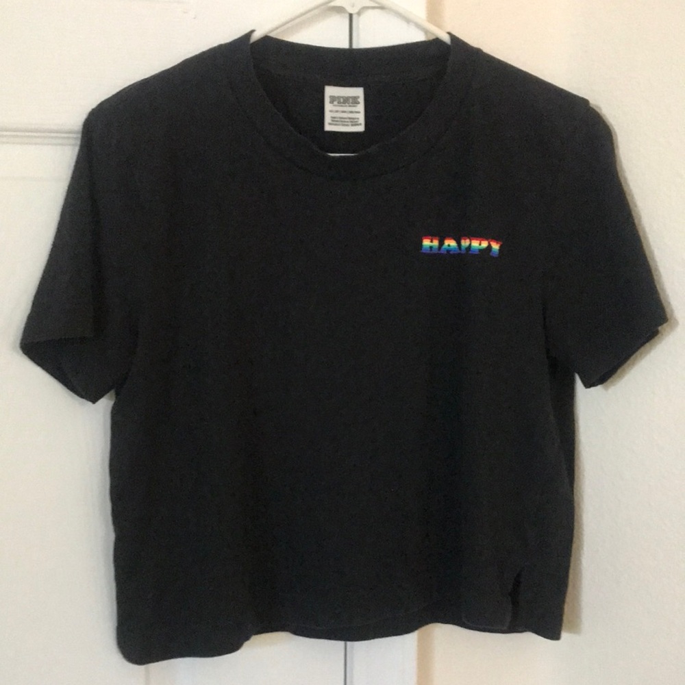 PINK black cotton t-shirt